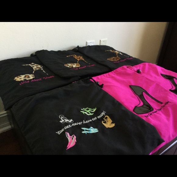 6 Miamica Embroidery Travel/Storage Shoes Dust Bag - Picture 5 of 13